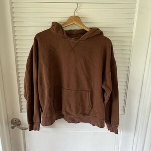 American Eagle Women's Brown Hoodie Pocket Long Sleeve Size M